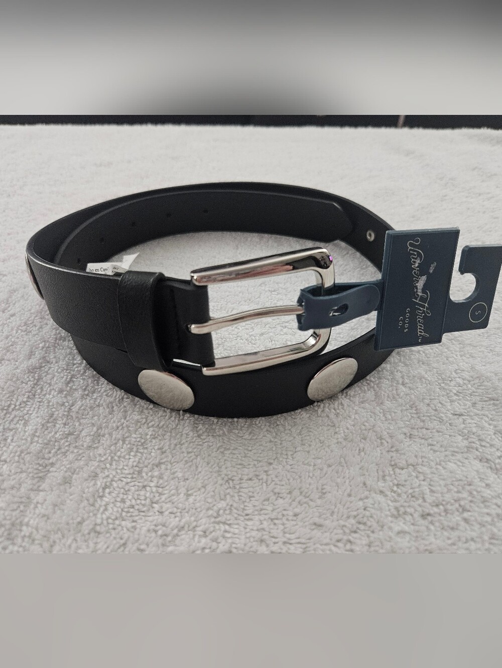 Universal Thread Women's S Black Faux Leather Dome Studded Western Belt NWT
